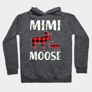 Red Plaid Mimi Moose Matching Family Pajama Christmas Gift Hoodie